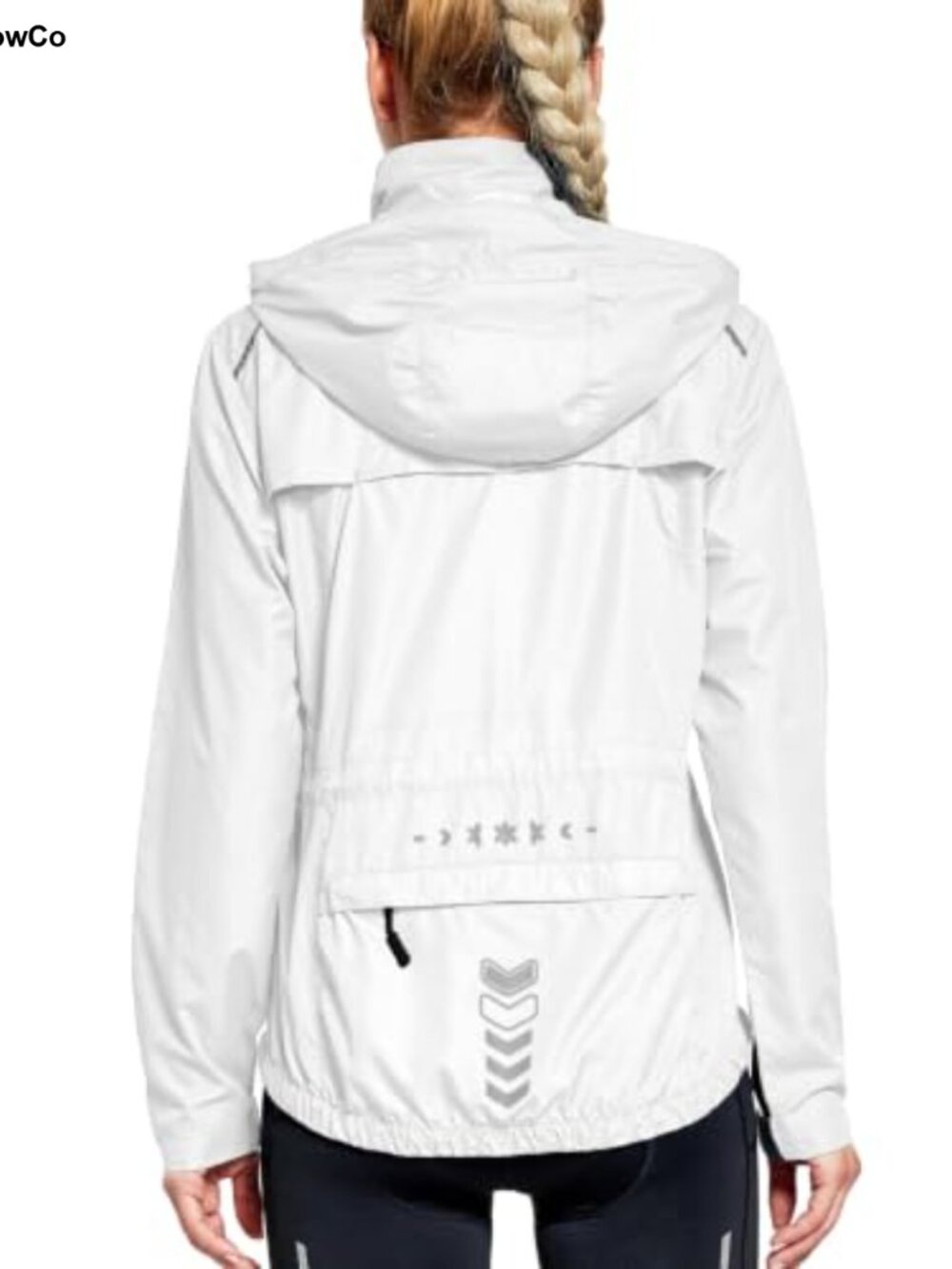 Womens Lightweight Windbreaker Running Cycling Jacket Reflective Hooded